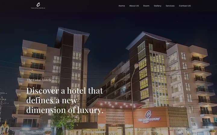 หน้าแรกเว็บไซต์ The Cotai Hotels ผลงานออกแบบและพัฒนาโดย CraftWeb