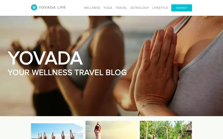 หน้าแรกเว็บไซต์ Yovada Life ผลงานออกแบบและพัฒนาโดย CraftWeb